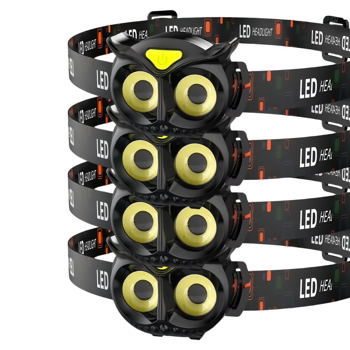Kpkjoo  Owl Headlamp Ultra-Bright Compact And Lightweight  Three-Gear Lighting Mode  Available For Hiking  Camping  Night Riding And Patrolling
