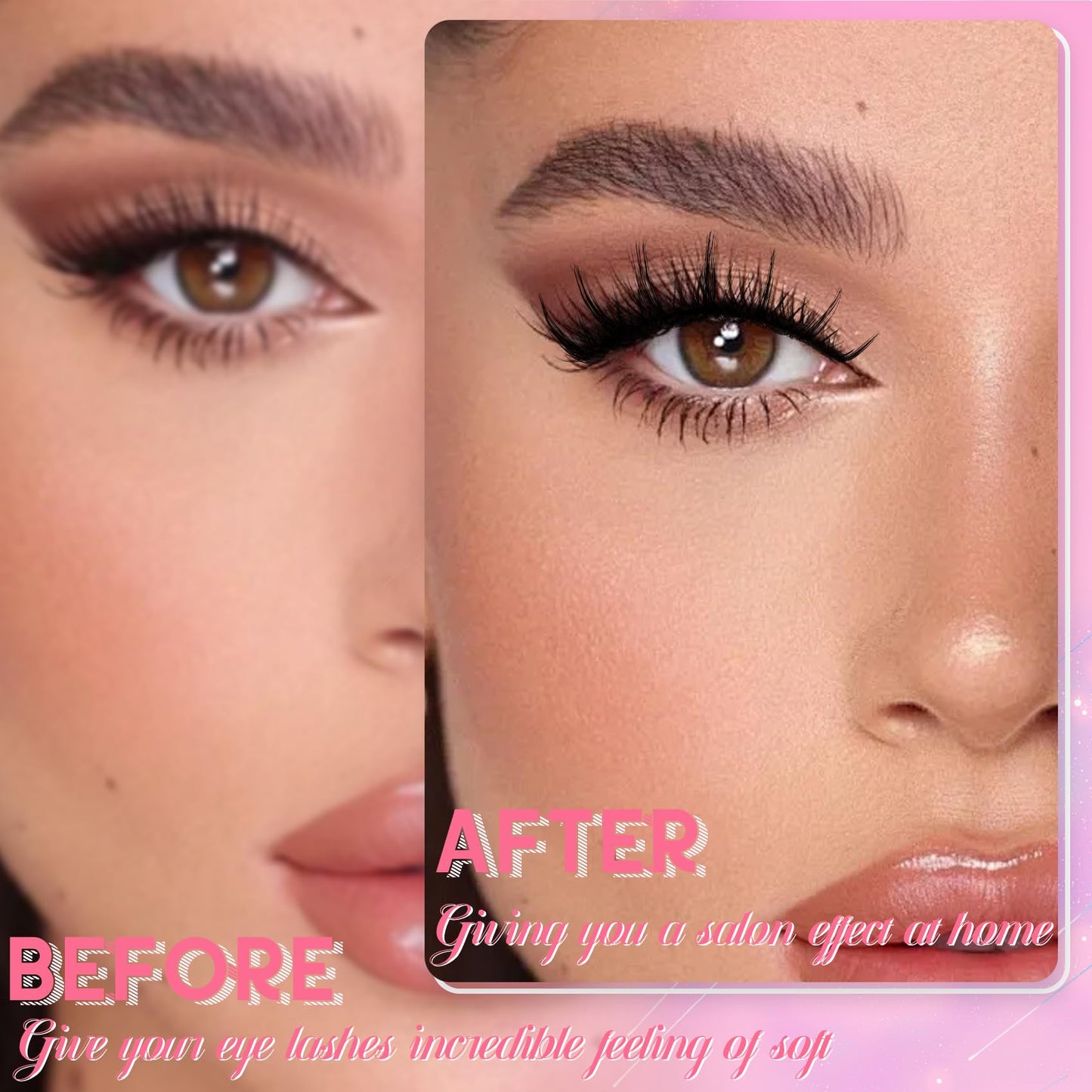 Ahrikiss Anime Lashes Manga Lashes False Eyelashes Doll Eye Natural 3D Spiky Lash Wispy Faux Mink Cat Eye Lashes Clear Band Stri