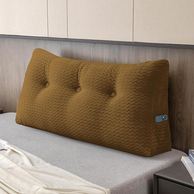 Large Bolster Triangular Headboard Wedge Backrest Positioning Support Bed Rest Reading Pillows Headboard Wedge Pillows for Day Bed Bunk Bed with Removable Cover