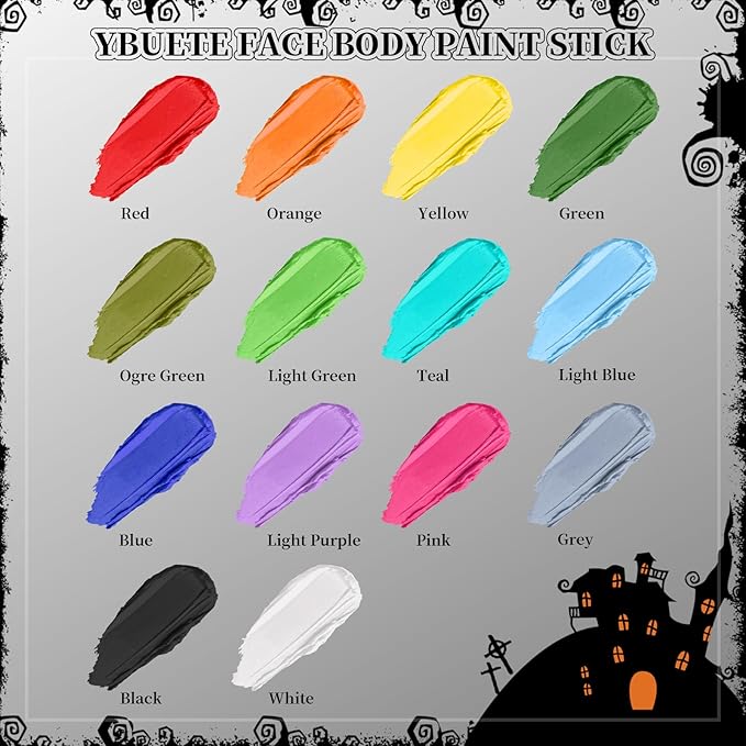Pink Face Body Painting Stick, Professional Full-coverage Cream Pink Face Paint for Halloween SFX Makeup Clown Costume Party, Washable Bright Eye Cheek Art Stick for Adult Festival Carnival