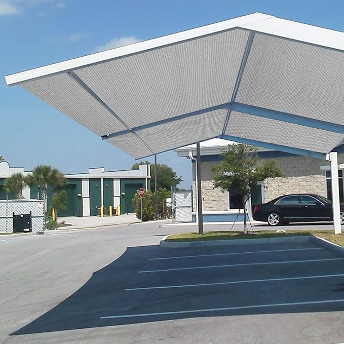 Eden's Decor Straight Flat-Edged Sun Shade Sail Rectangular 13' x 22' Grey UV-Blocking Outdoor Canopy Fabric Cloth Awning for Pergola Patio Garden Backyard Custom Size