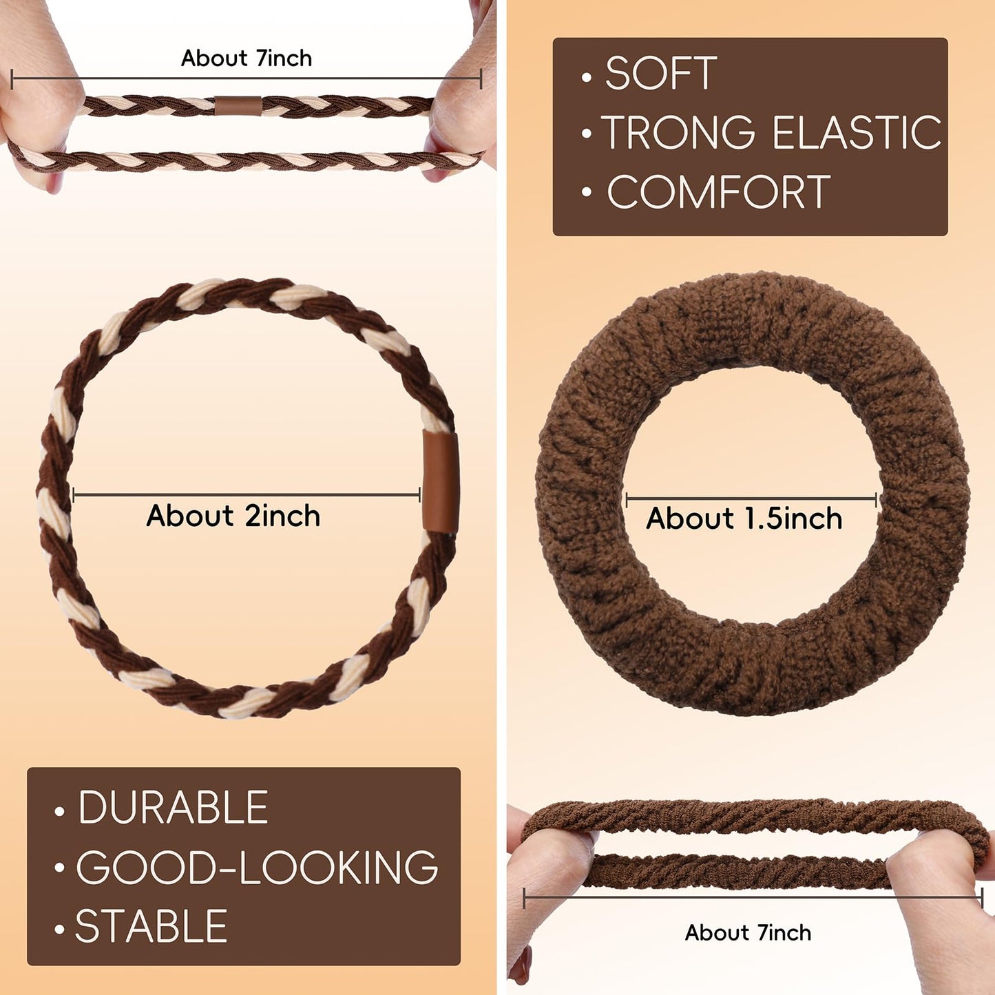 Womens hair ties,Boho Hair Ties 20pcs,anti breakage hair bands,ponytail holders,no damage for thick and thin hair,elastics hairt