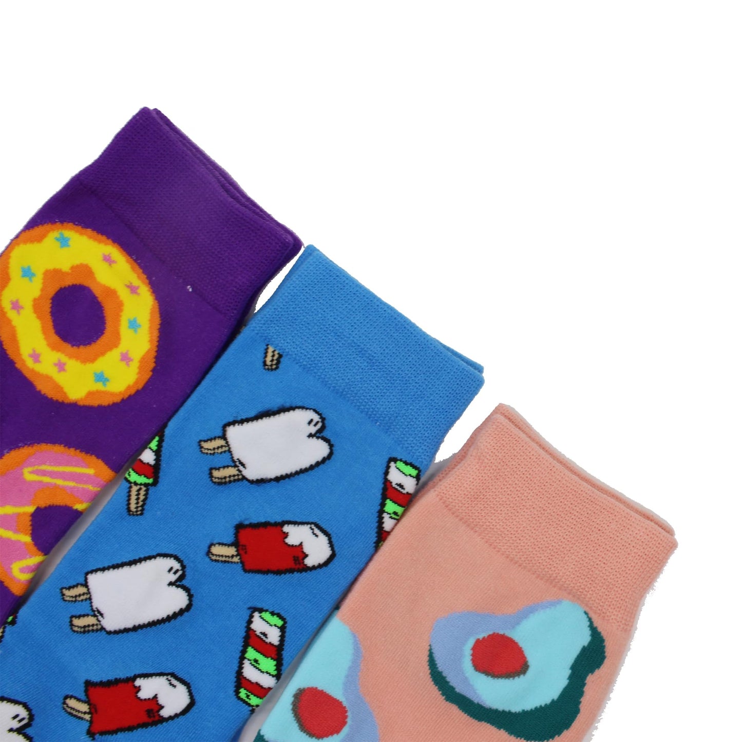 GLCMXMART Womens Socks Size 7-9, Crazy Cute Funny Fun Cool Colorful Funky Silly Crew Socks, Food Novelty Calf Gifts for Women Girl Ladies Teens Cotton Long Wanky Goofy Graphic Weird Unique