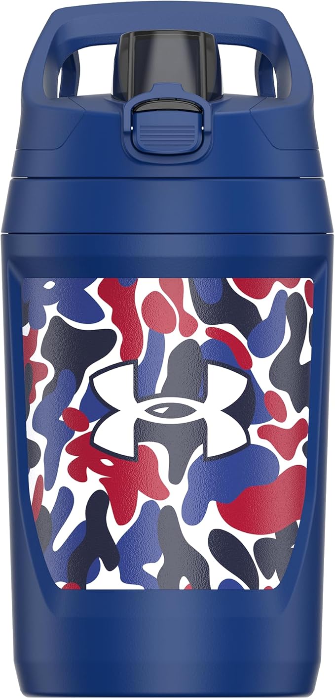 Under Armour 32 oz Insulated Water Bottles - Sports Water Jug with Fence Hook, Leak Resistant for Baseball, Football & More, 32 oz Insulated, Royal Hypercamo