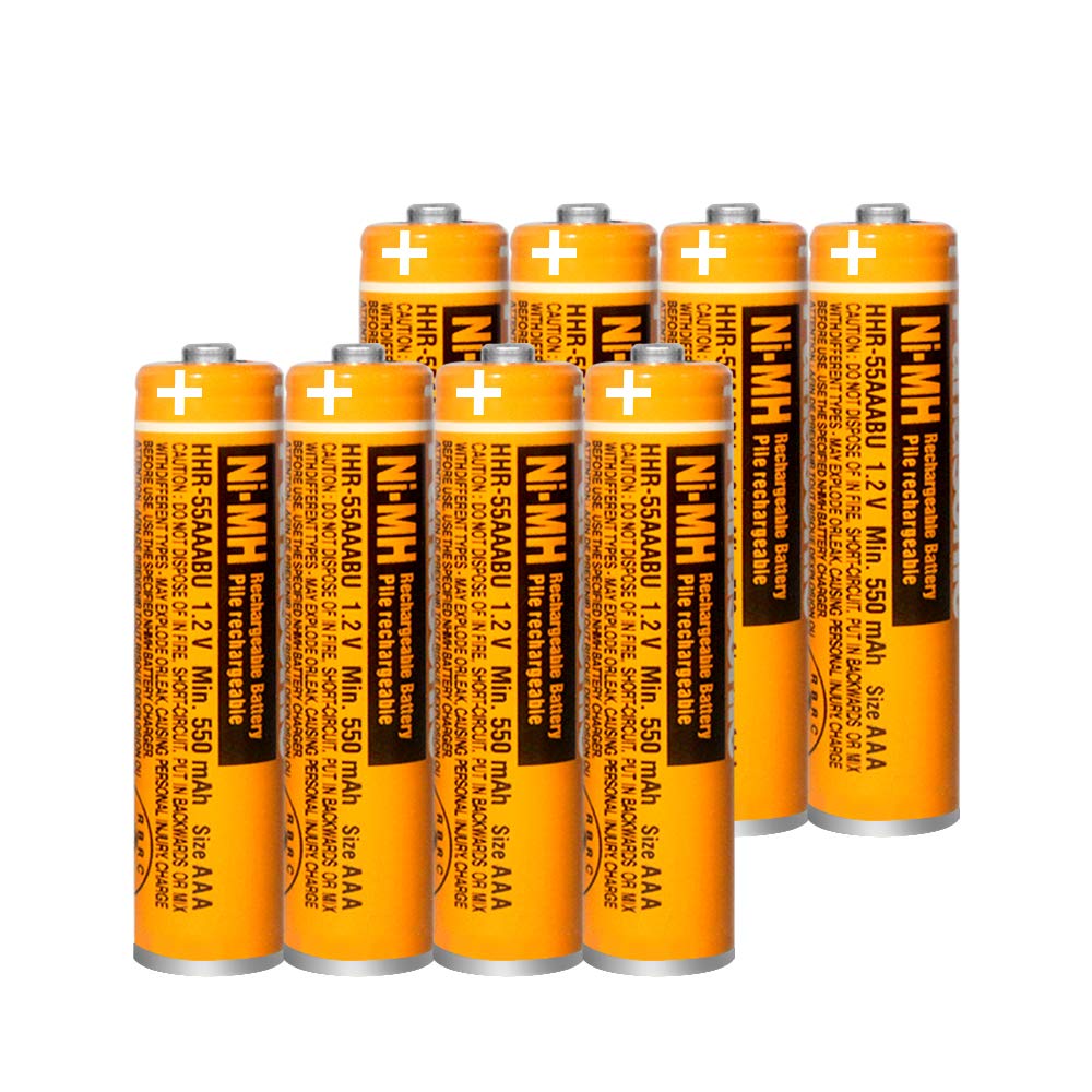 Eocik 8 Pack Hhr-55Aaabu Ni-Mh Rechargeable Aaa Batteries For Panasonic 1.2V 550Mah Aaa Battery For Cordless Phones