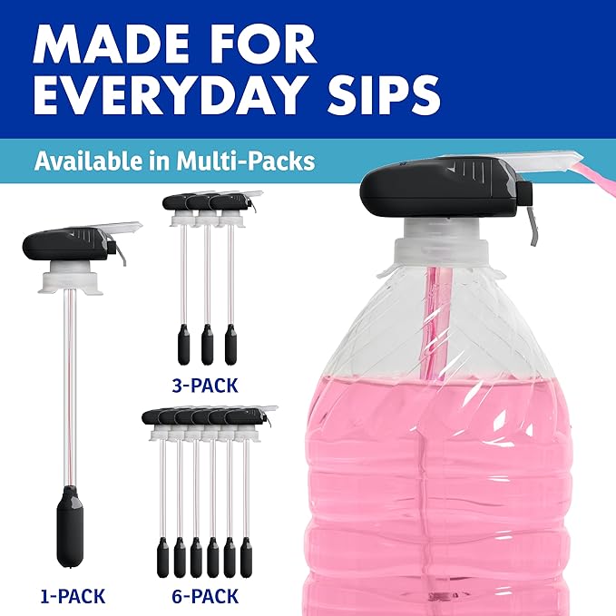 The Magic Tap Automatic Drink Dispenser - Hands-Free Beverage Dispenser for Fridge - Perfect for Milk, Juice - Gifts for Women & Men - 3 Pack, Black