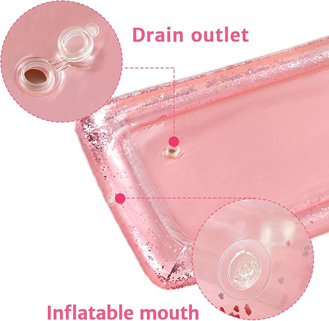 HBlife 3 PCS Inflatable Serving Bar, Inflatable Buffet Cooler for Outdoor Party, BBQ, Luau, Salad Ice Tray Food Drink Containers with Drain Plug and 1 Hand Air Pump,