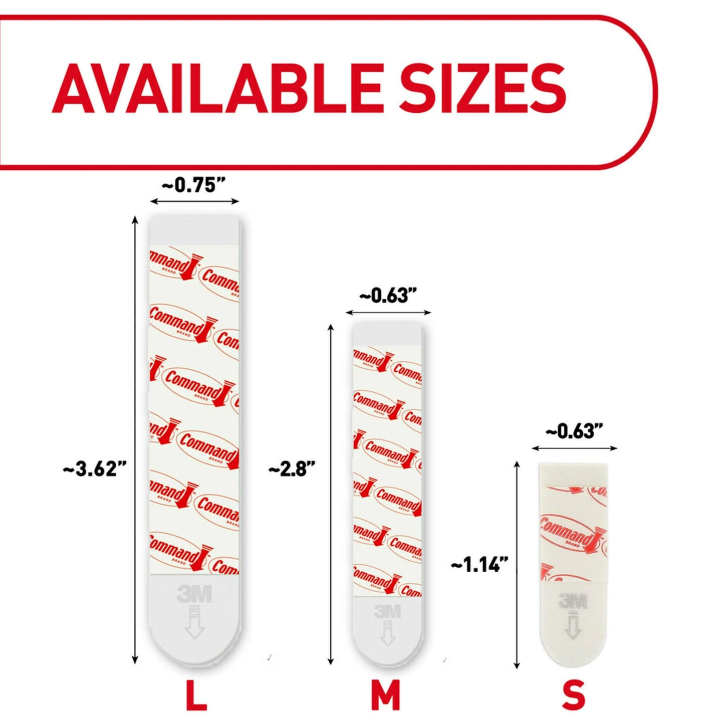 Command Medium Refill Strips, 36 Strips, Damage-Free Hanging, Reuse Medium Indoor Wall Hooks, No Tools Removable Adhesive for Home Decor
