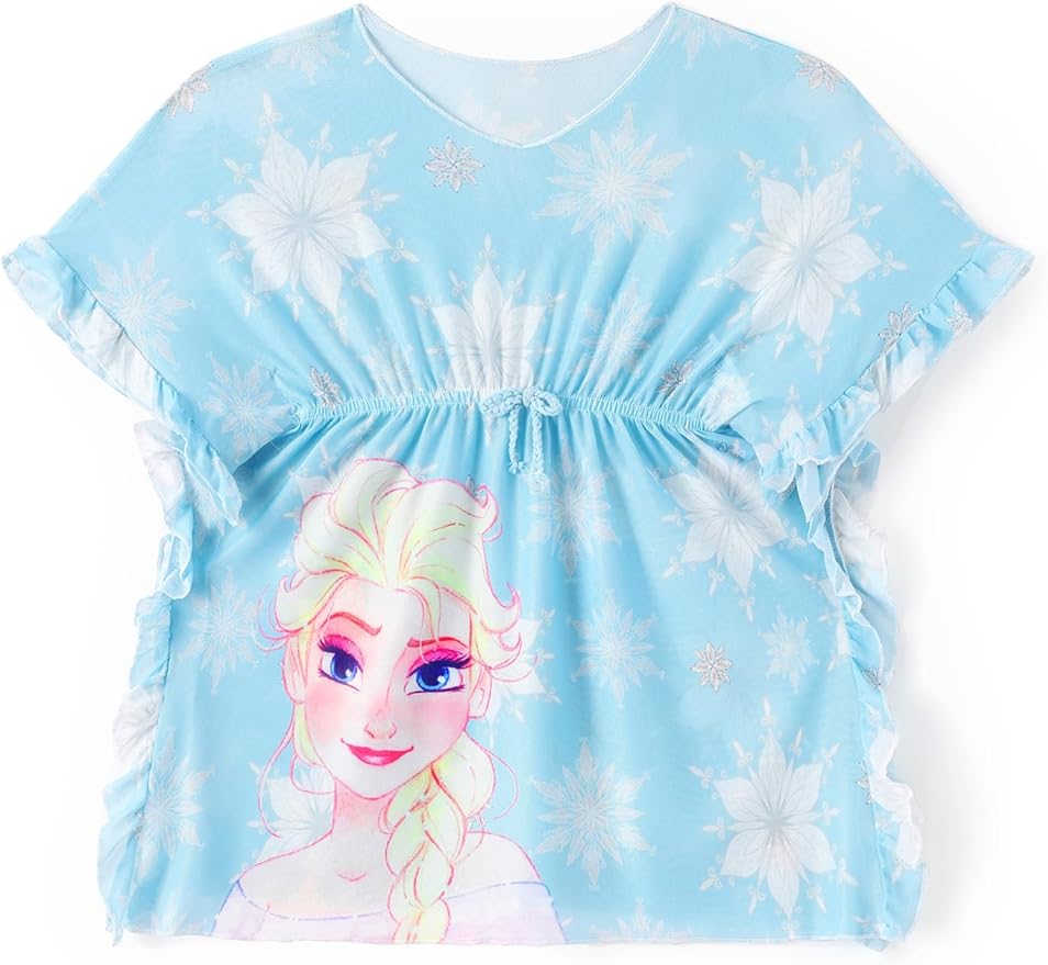 Disney Princess Frozen Elsa Stitch Minnie Toddler Girls Swim Cover Up for Swimwear Swimsuit Elastic Bathing suit 4-7 Year