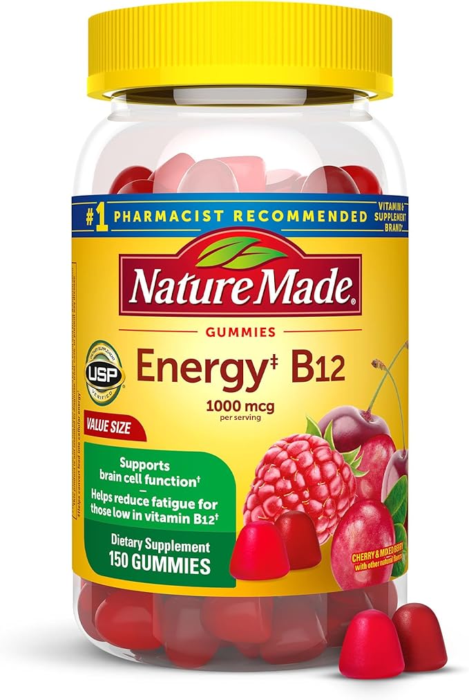 Nature Made Energy B12 Adult Gummies (1,000 mcg per serving) Value Size 150 Ct