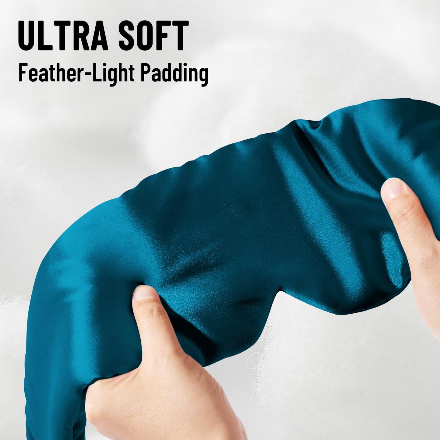 ATreebay 100% Mulberry Silk Sleep Mask, Large Eye Cover for Sleeping, Comfortable and Pressure-Free Sleeping Masks for Women Men, Completely Blackout (Peacock Blue)