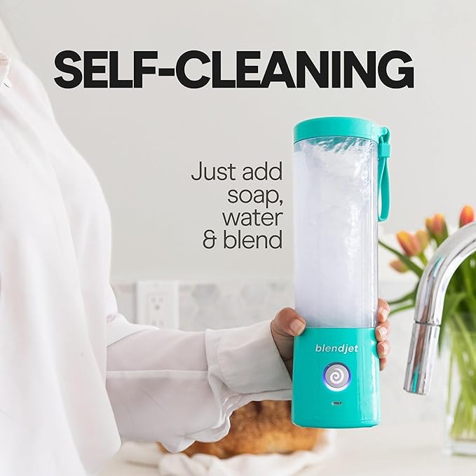 BlendJet 2 Portable Blender for Smoothies & Shakes - BlendJet Cordless Personal & Small Blender, USB-C Rechargeable & Self Cleaning - (Geode, 20 oz.)