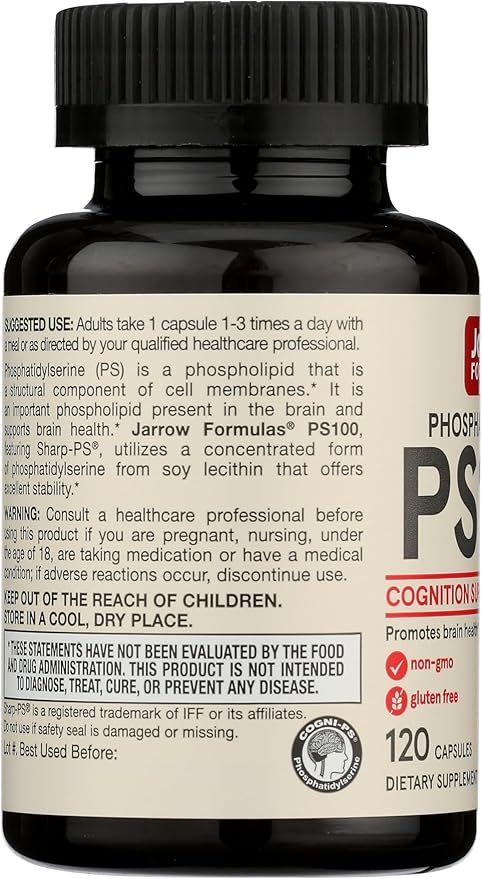 Jarrow Formulas PS-100 Phosphatidylserine - 100 mg - 120 Capsules