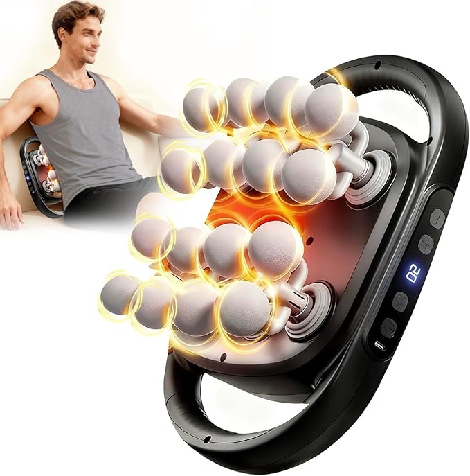 GooseFit 16-Head Massage Gun Set, Deep Tissue Percussion Muscle Massager with 20 Speeds & 9 Modes, Quiet Massage Gun for B...