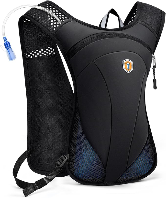 MIAOJIE Hydration Backpack with 2L Water Bladder Bag, Lightweight and Breathable Running Vest for Men, Adjustable Chest St...