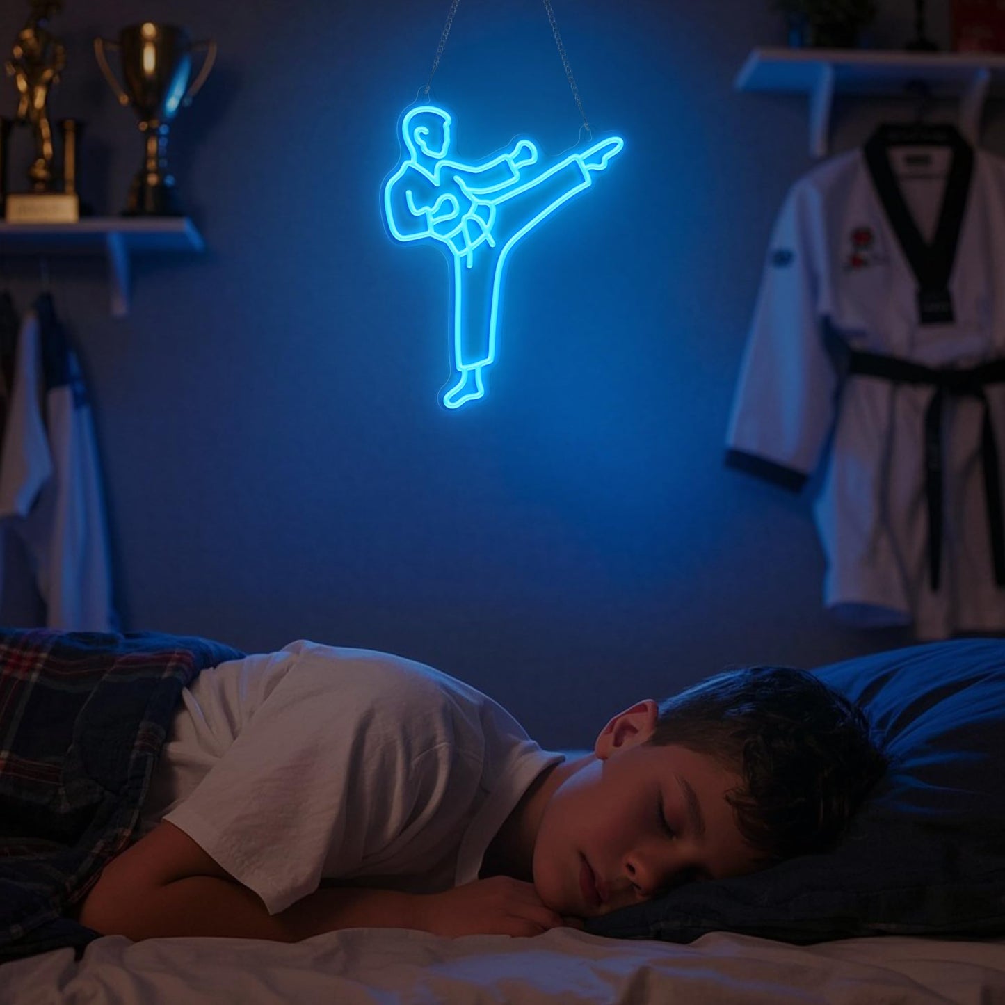 nite Karate Neon Sign  Led Neon Lights For Room Wall Table Decor Art  Men Karate Decor Light Birthday Xmas Gifts For Kids Boys Sports Fan