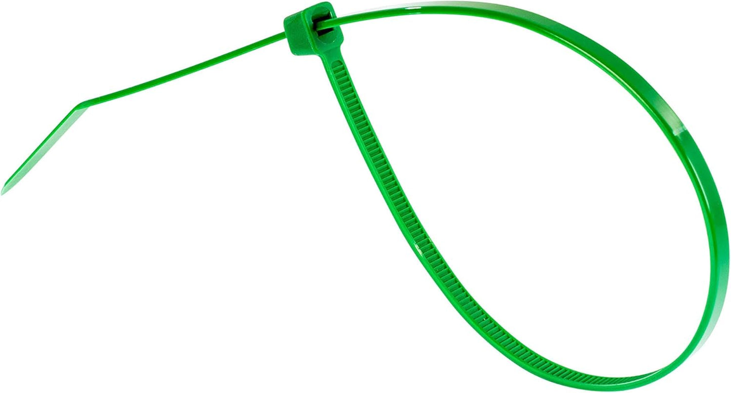 GTSE 12 Inch Green Zip Ties, 100 Pack, 40lb Strength, UV Resistant Long Nylon Cable Ties, Self-Locking 12" Tie Wraps