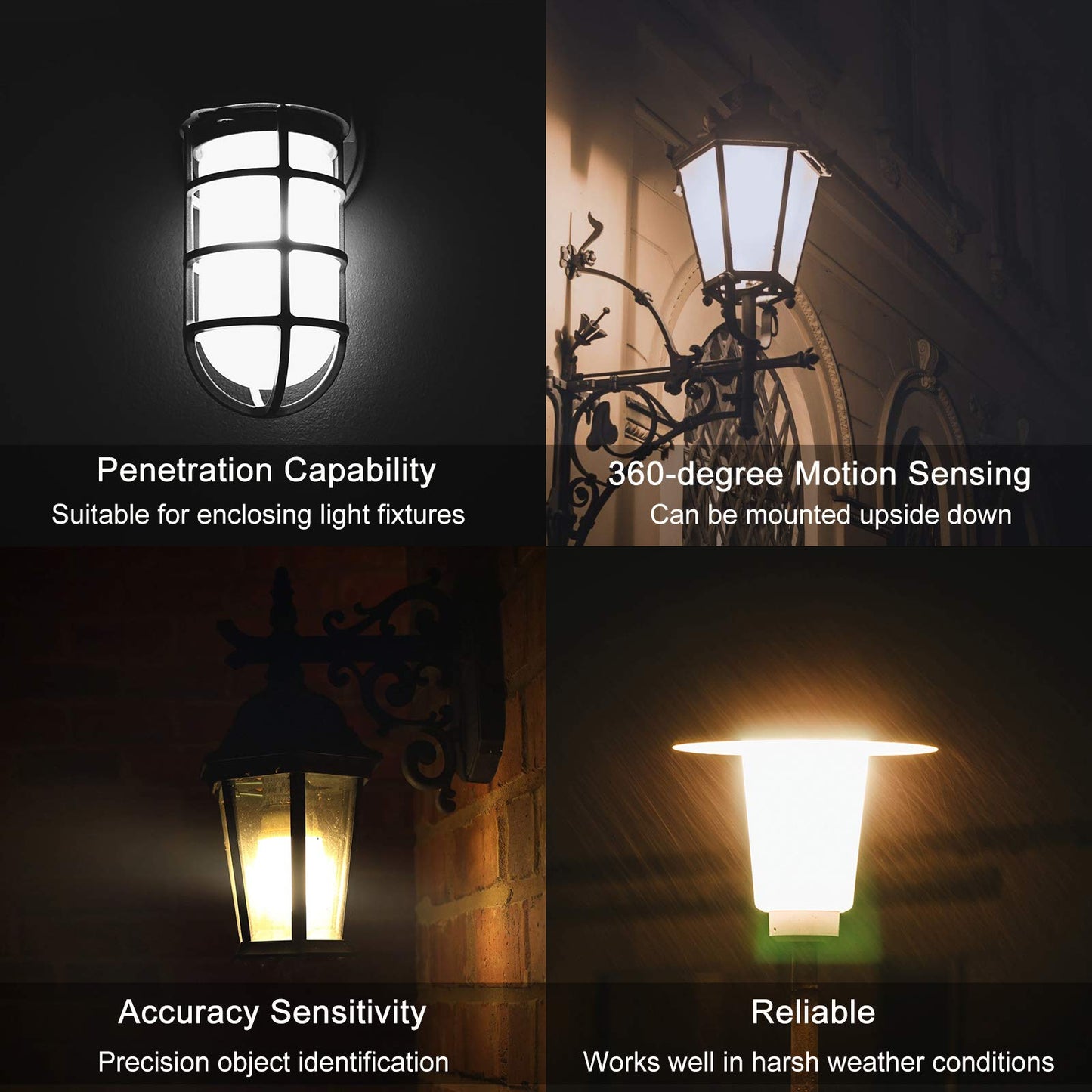 Greenic Motion Sensor Light Bulbs, 15W (100W Equivalent), 1500Lm, Warm White 3000K, Dusk To Dawn, A21 E26, 2 Pack