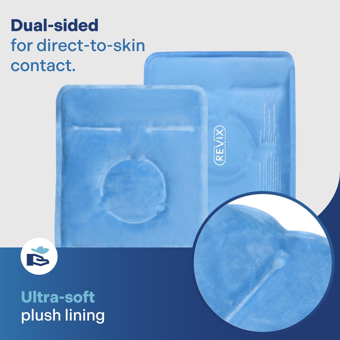 REVIX ice Wraps for Knee Discomfort, Gel Ice Packs Reusable with Cold Compression, Knee Cold Pack to Relax Sore Muscles and Joints, Plush Cover and Hands-Free Application, A Set of Two