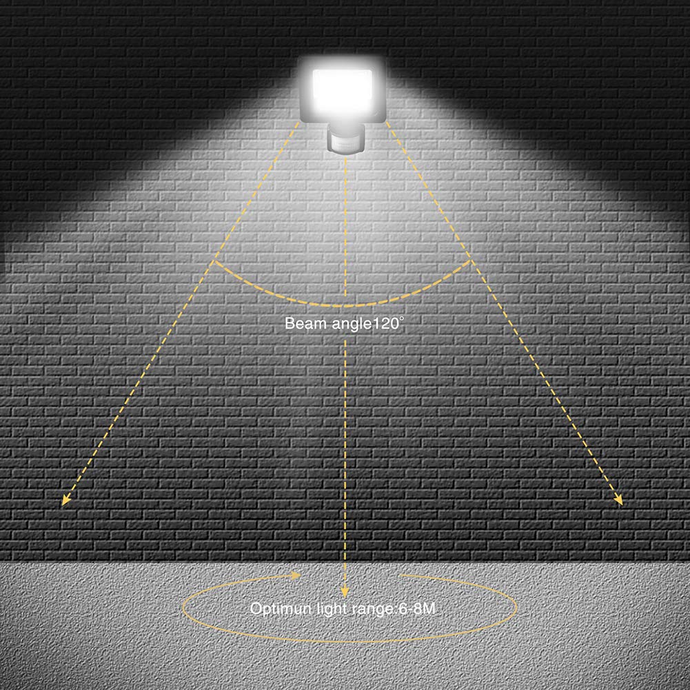 LEACOCO Motion Sensor Flood Light, 10W, IP66 Waterproof, 1000LM, Daylight White, Model LYD for Outdoor Use