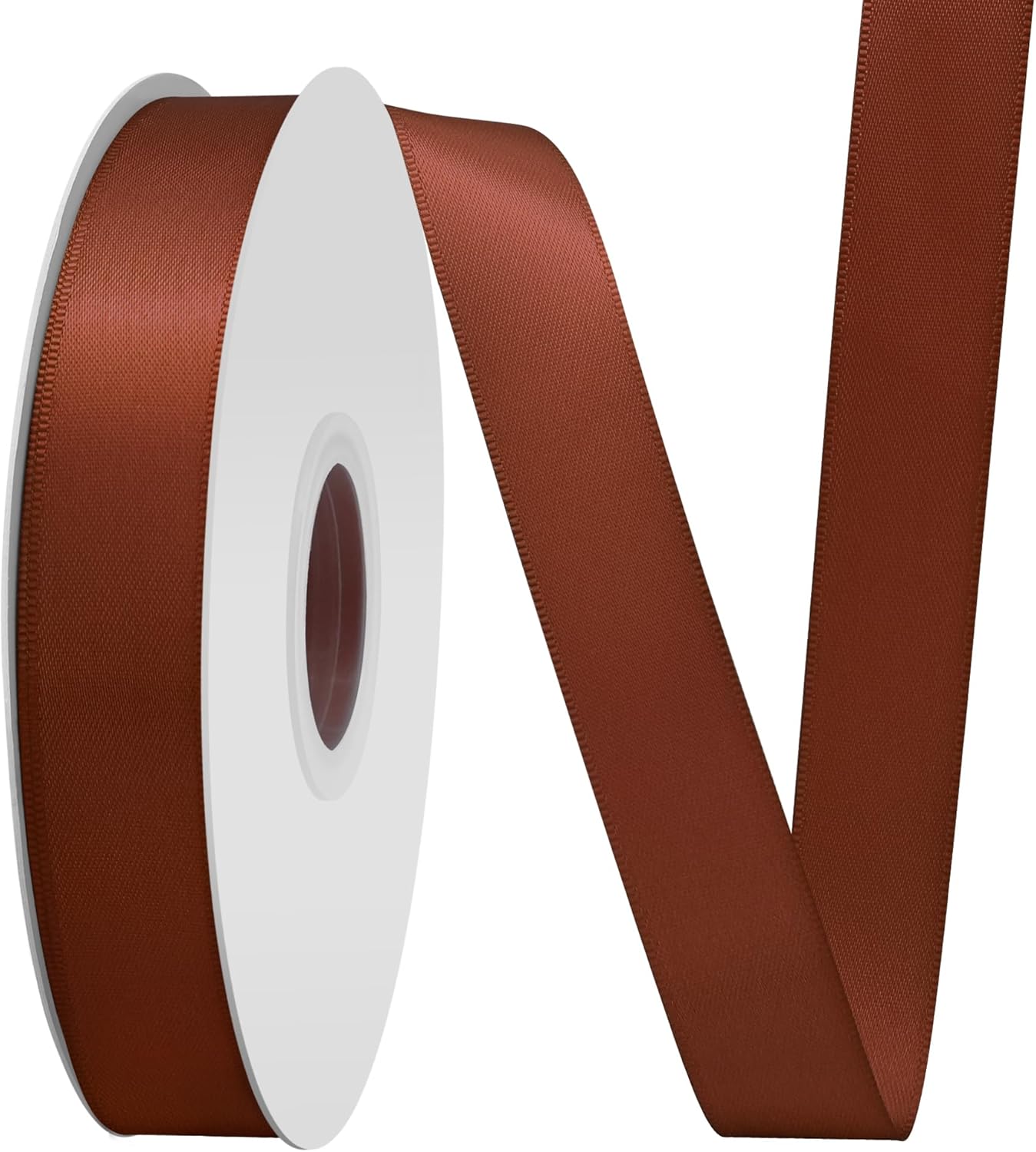 Rust Satin Ribbon 3/4" X 50 Yards Solid Color Double Faced Ribbons Perfect for Crafts Wedding Decor Bow Making Arts Sewing and More