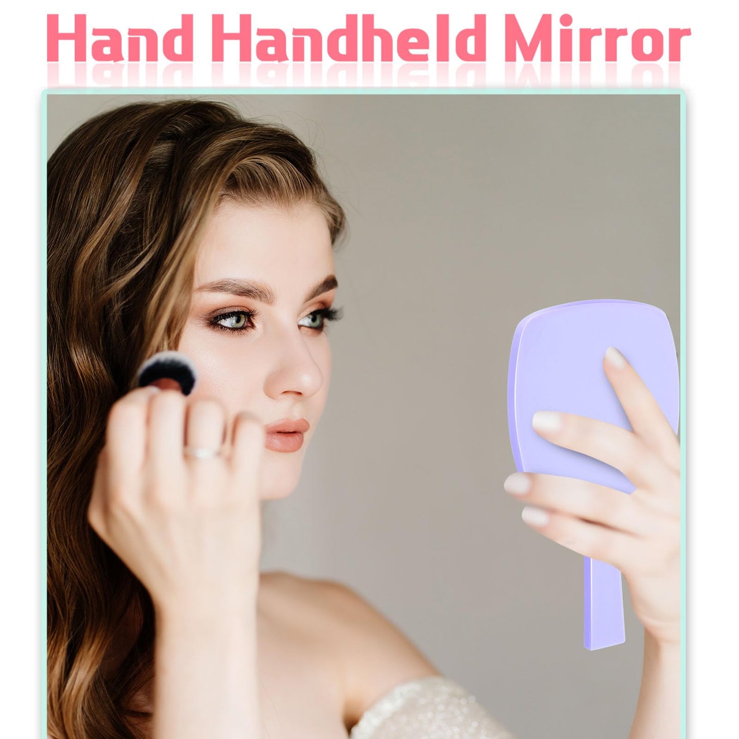 Threehoney 50 Pcs Hand Mirrors Handheld Mirrors with Handle Bulk Travel Cosmetic Makeup Tools Portable Vanity Glass for Bathroom