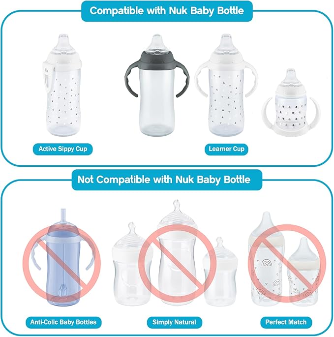 4pcs Replacement Silicone Spout Nipple for NUK Activity and Learner Cup, Soft Transition Spout for Sippy Cups, Silicone BPA-Free, Leak-Proof, Easy Transition from Bottle to Cup