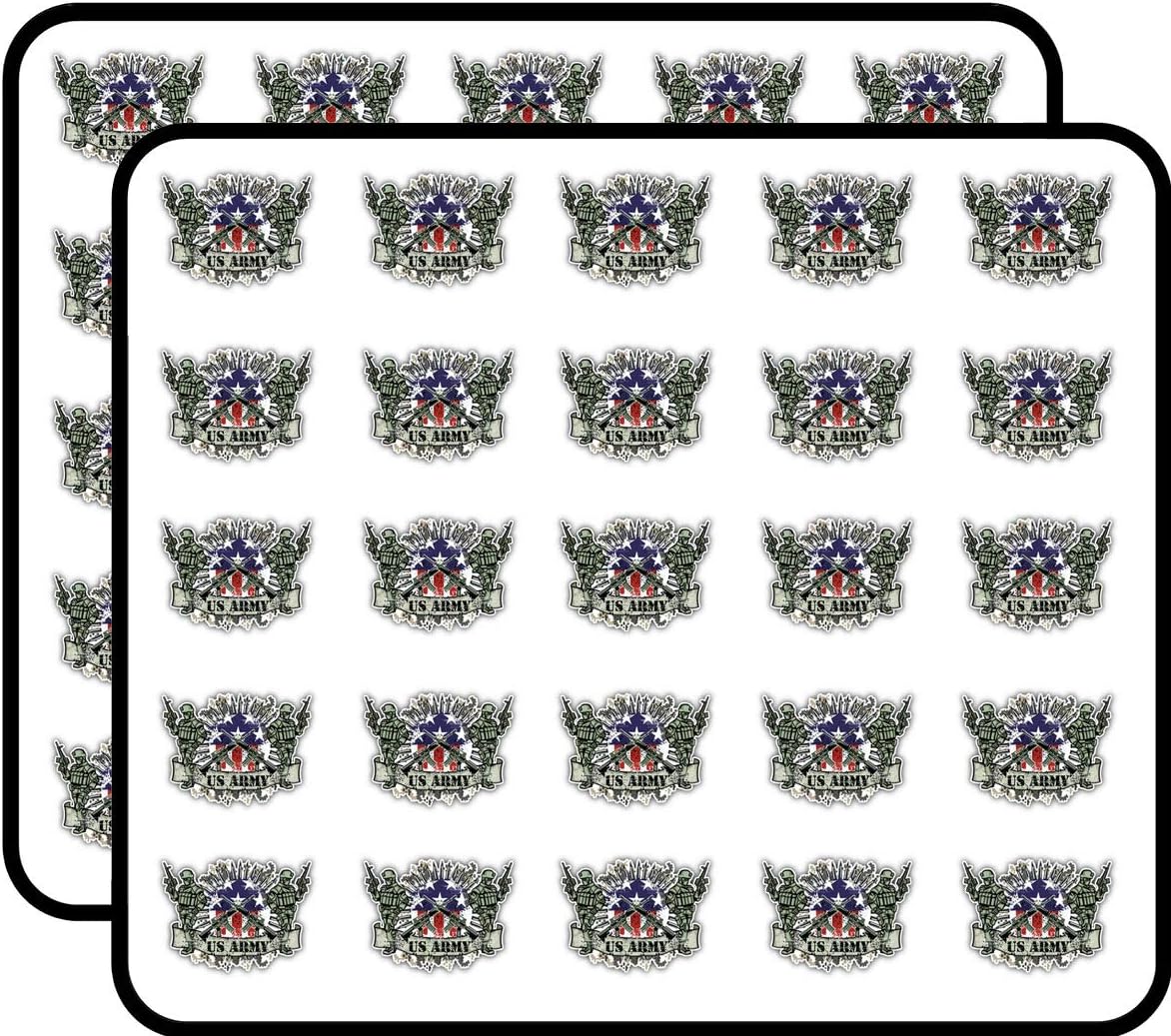 USA Army Military Label Art Decor Sticker for Scrapbooking, Calendars, Arts, Kids DIY Crafts, Album, Bullet Journals 50 Pack