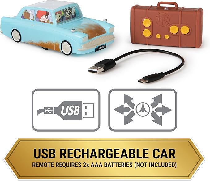 Wizarding World Harry Potter, Weasley’s Flying Remote Control Car with Zero Gravity Technology, Drives Indoors on Walls & Floors, Gifts & Stocking Stuffers for Kids