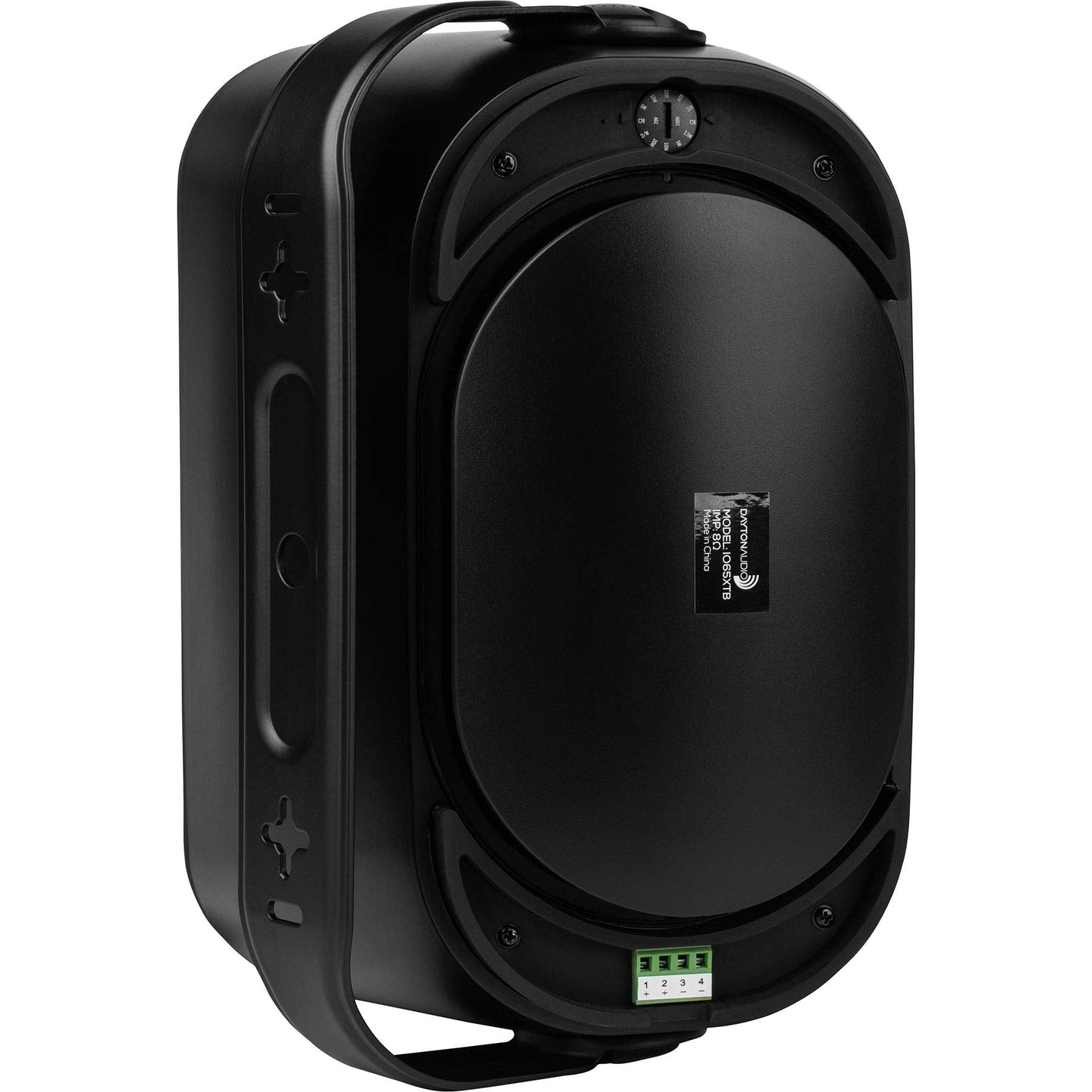 Dayton Audio Io65Xtb 6-1/2 Ip66 70/100V 8 Ohm Indoor/Outdoor 2-Way Speaker Pair W/Radiator Black