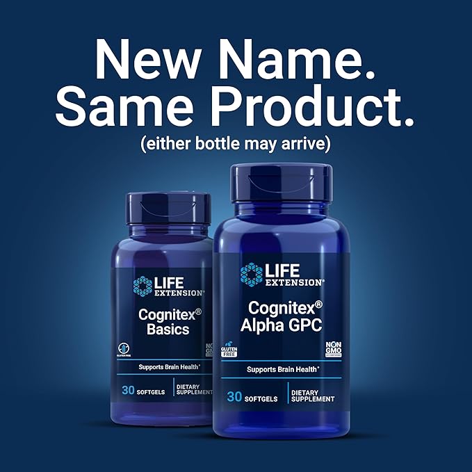 Life Extension Cognitex Alpha GPC – Alpha-Glyceryl Phosphoryl Choline, Phosphatidylserine, Blueberry Extract – A Strong Foundation for Cognitive Health – Non-GMO, Gluten-Free – 30 Softgels