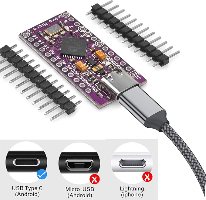 1x Pro Micro Board 5V/16MHz Module Board Type C Port for Arduino Leonardo