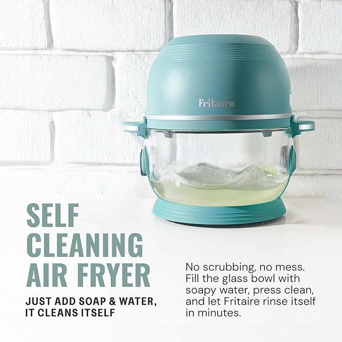 Non Toxic Air Fryer™ - Glass AirFryer 5 Quart w/ 360 Visibility, Self-Cleaning, 400F Vortex Air Fryer for Even Cooking, BPA-Free Teflon Free, 9-in-1 Functions, Rotisserie, Roast, Bake, Mauve Rose