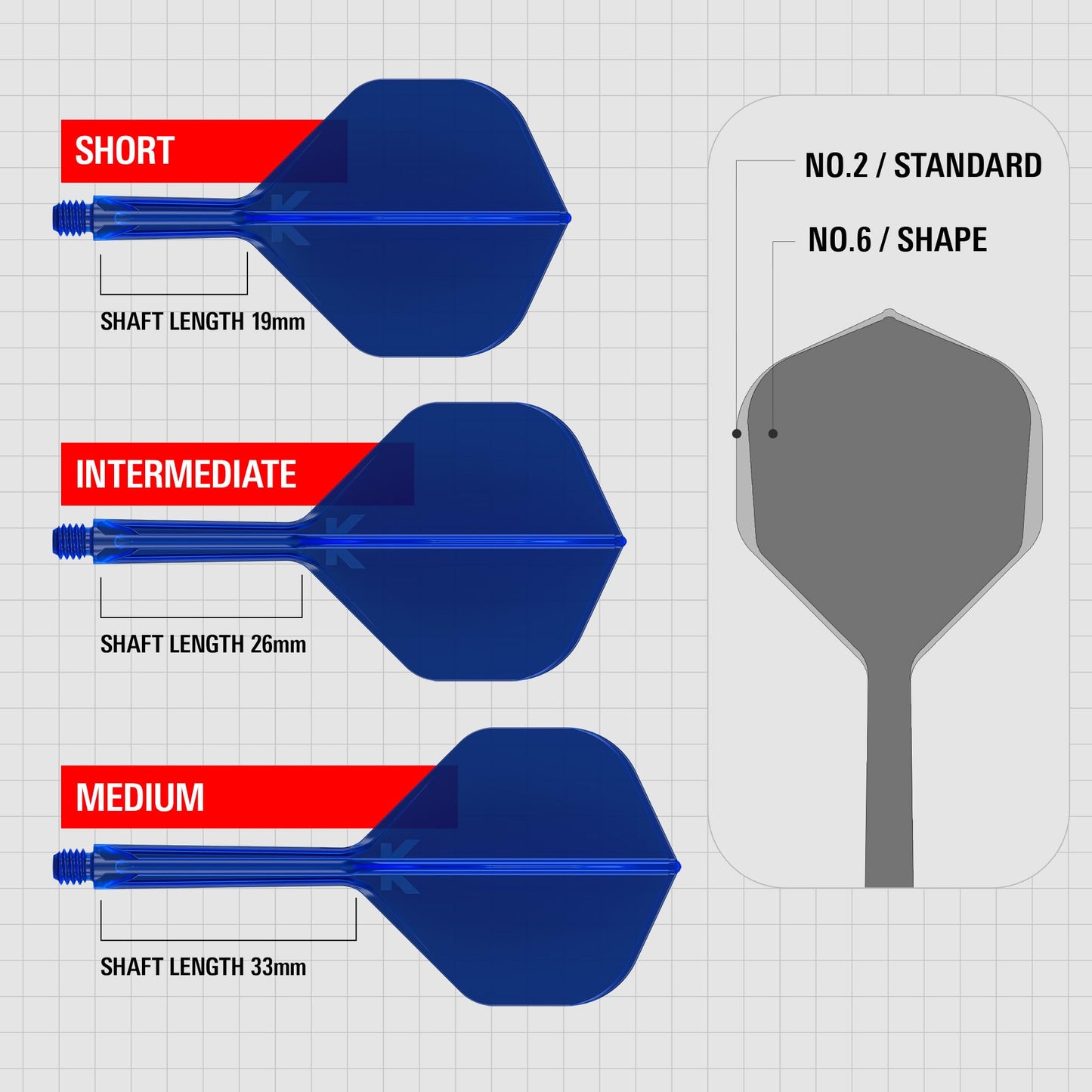 Target Darts K Flex Integrated Dart Flights And Shafts  No.2 Blue (Short) | Pack Of 3 K-Flex - No2  Kflex All In One Moulded Dart Flight & Stem | Professional Dart Accessories