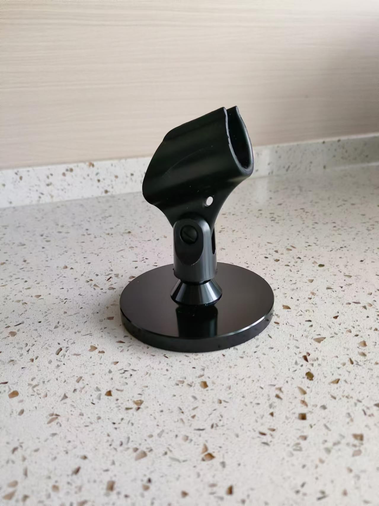 Dual Cell phone Holder Stand,Mic Stand with Flexible Gooseneck Arm 6inch &4" Base, Multi-functional Uses Like Mic,Makeup Mirror with Double Ball Heads Rotated to Any Direction.Black