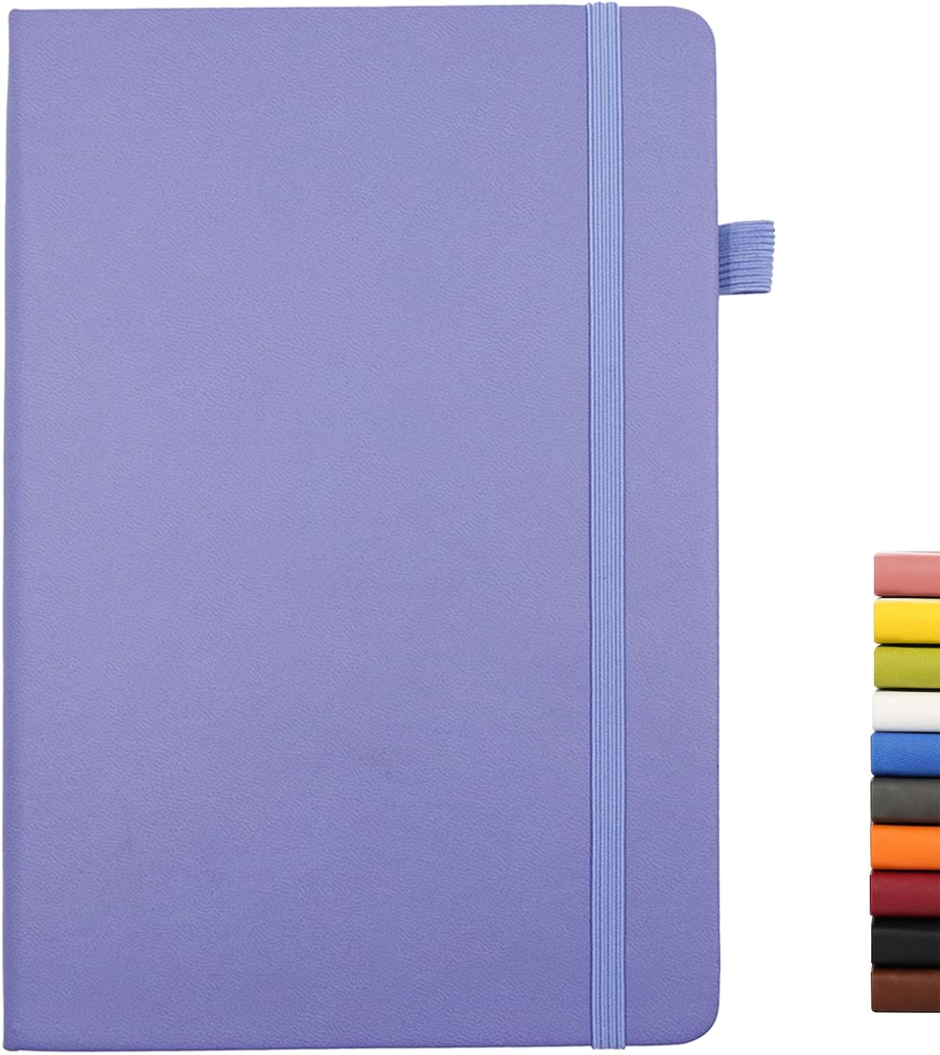 Deziliao Lined Journal Notebooks with Pen Loop, Hardcover Notebook Journal for Work, 100Gsm Premium Thick Paper with Inner Pocket, Medium 5.7"x8.4", （Purple, Ruled）