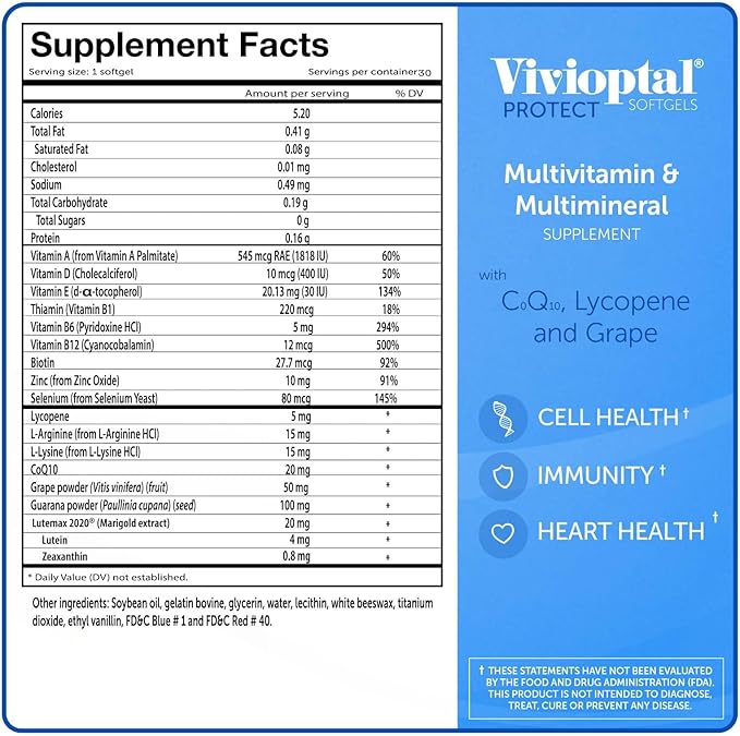 Vivioptal for Men, 30 Softgels + Vivioptal Women, 30 Softgels, Multivitamin & Multimineral, Gluten Free, German Formula
