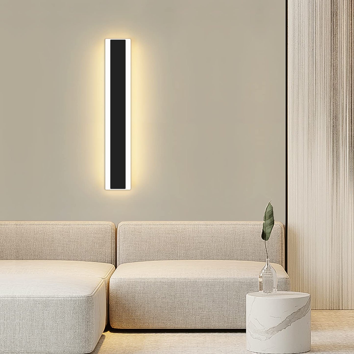 Modern 23.6Inch Outdoor Wall Light  3000K Black Acrylic Exterior Lighting Fixtures Wall Mount  Ip65 Waterproof Modern Porch Lights Outdoor Wall Sconce  Led Long Outdoor Lights For House Hard-Wired