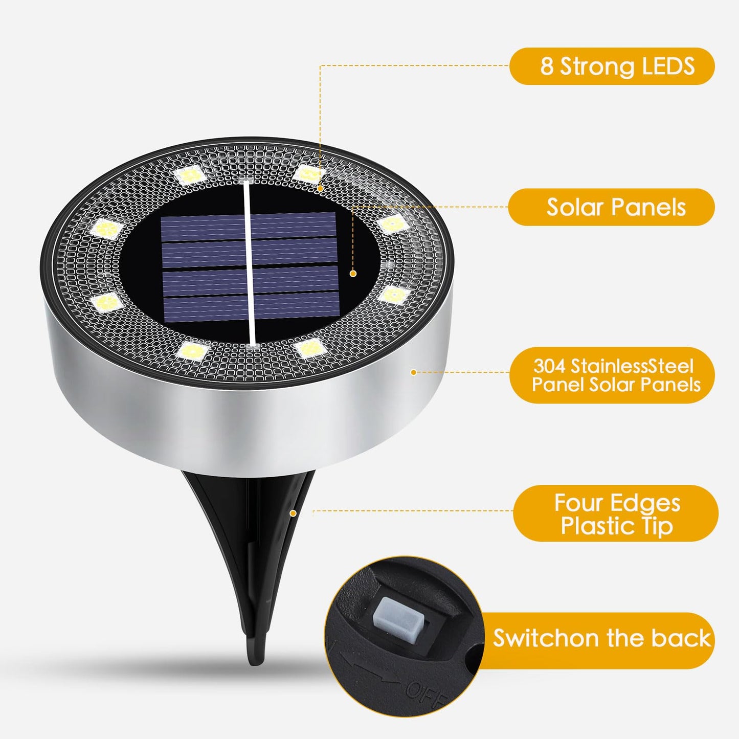 Solar Lights Outdoor 10 Pack  Solar Garden Outdoor Waterproof Pathway Lights Bright In-Ground Light Outdoor Lighting Decor For Lawn  Patio  Yard  Driveway  Step And Walkway Warm Light