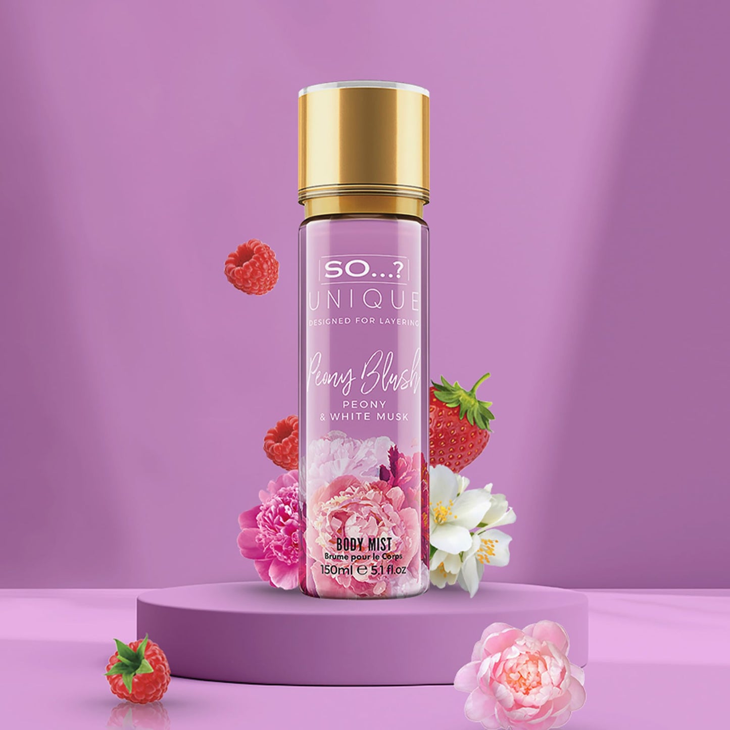 So...? Unique Body Mist - Peony Blush for Women - 5.1 oz Body Mist - Pack of 2