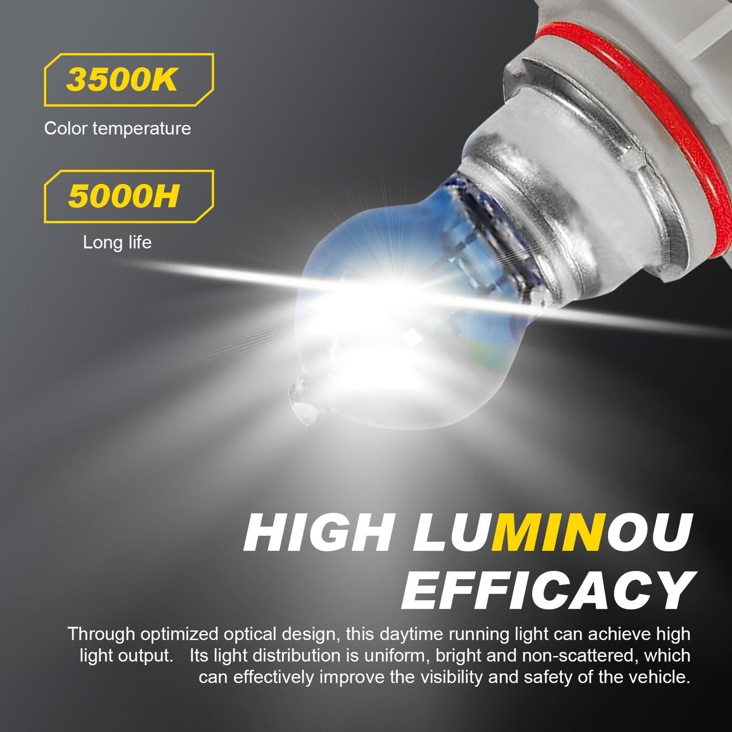 Downhill PSX24W Fog Light Bulbs, 12V 24W, Ultra-bright Quartz Glass, 2 PCS, White Light