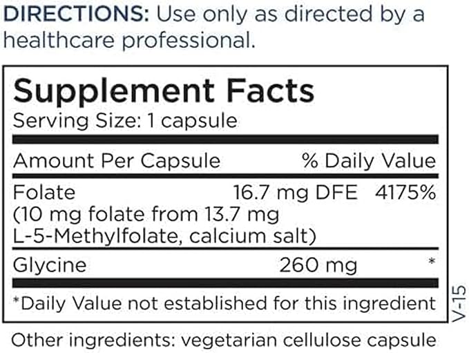 Metabolic Maintenance L-Methylfolate 10 mg - L Methyl Folate, Methylfolate Supplement for Women & Men, Methylated Vitamin B9 (5-MTHF) for Brain Health, Focus, and Calm - 90 Capsules (Pack of 1)