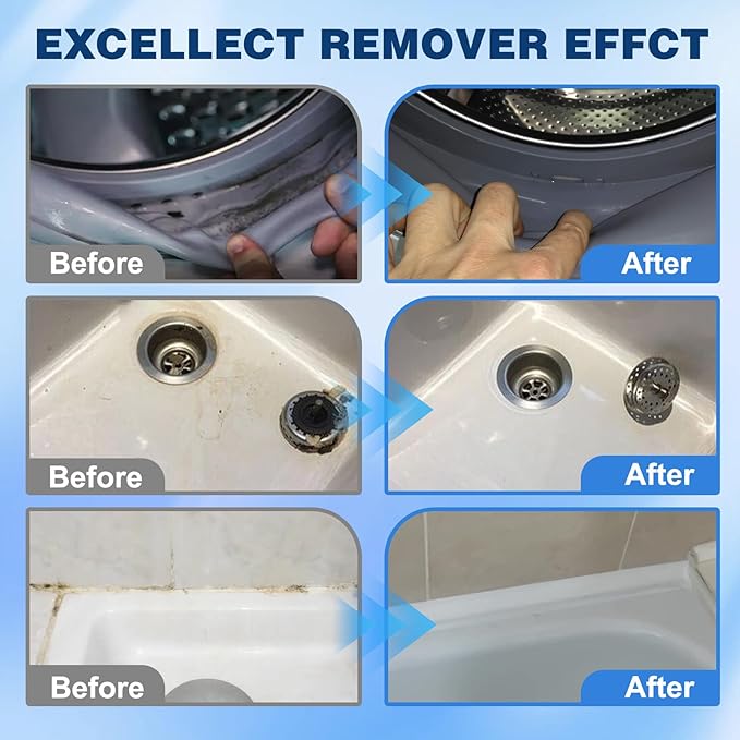 Home Stain Cleaner Gel,Home Remover Gel for Washing Machine, Refrigerator Strips,Household Stain Remover Gel,Cleaning Tiles Grout Sealant Home Kitchen Sinks Bathroom - 3.38Fl Oz