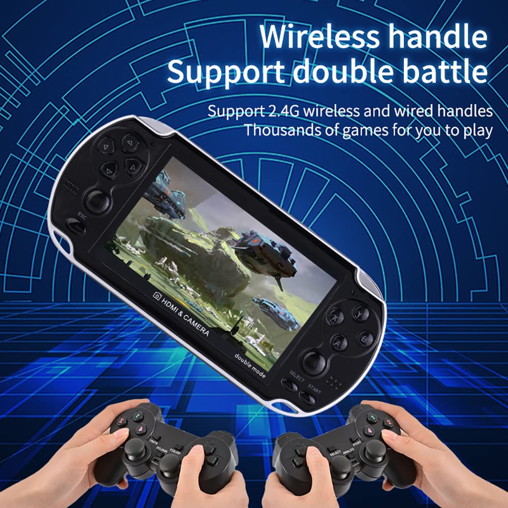 DREAMHAX X7 Plus Handheld Game Console , Preload 10000 Games Portable Video Games Support HDMI Output & Double Player Classic Arcade Retro Game Player (4.3" Screen Black)