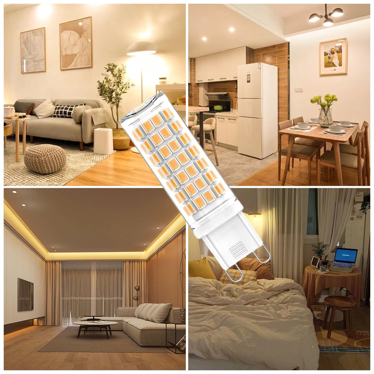 Aegislogic Bright Dimmable G9 Led Light Bulb  3000K Warm White  5W G9 Base Chandelier Bulb  60W Halogen Replacement  580Lm  Cri 85+  120V  Energy-Efficient  Long-Lasting  Soft White Lighting For Home