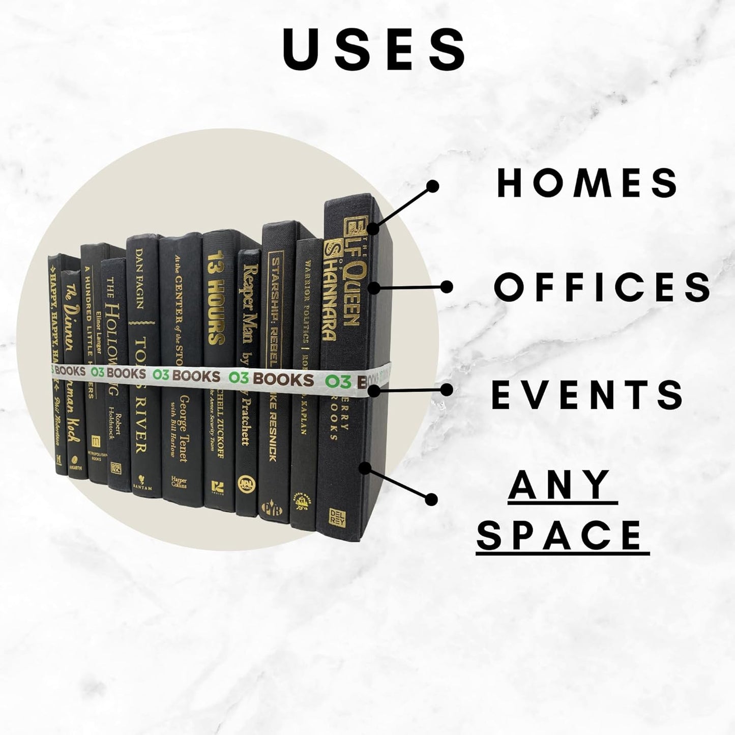 Curated Decorative Books Hardcover Décor Books for Home Décor, Choose Color, Interior Design, Office, Wedding Display, Instant Library, or Staging (Brown, Half Foot)