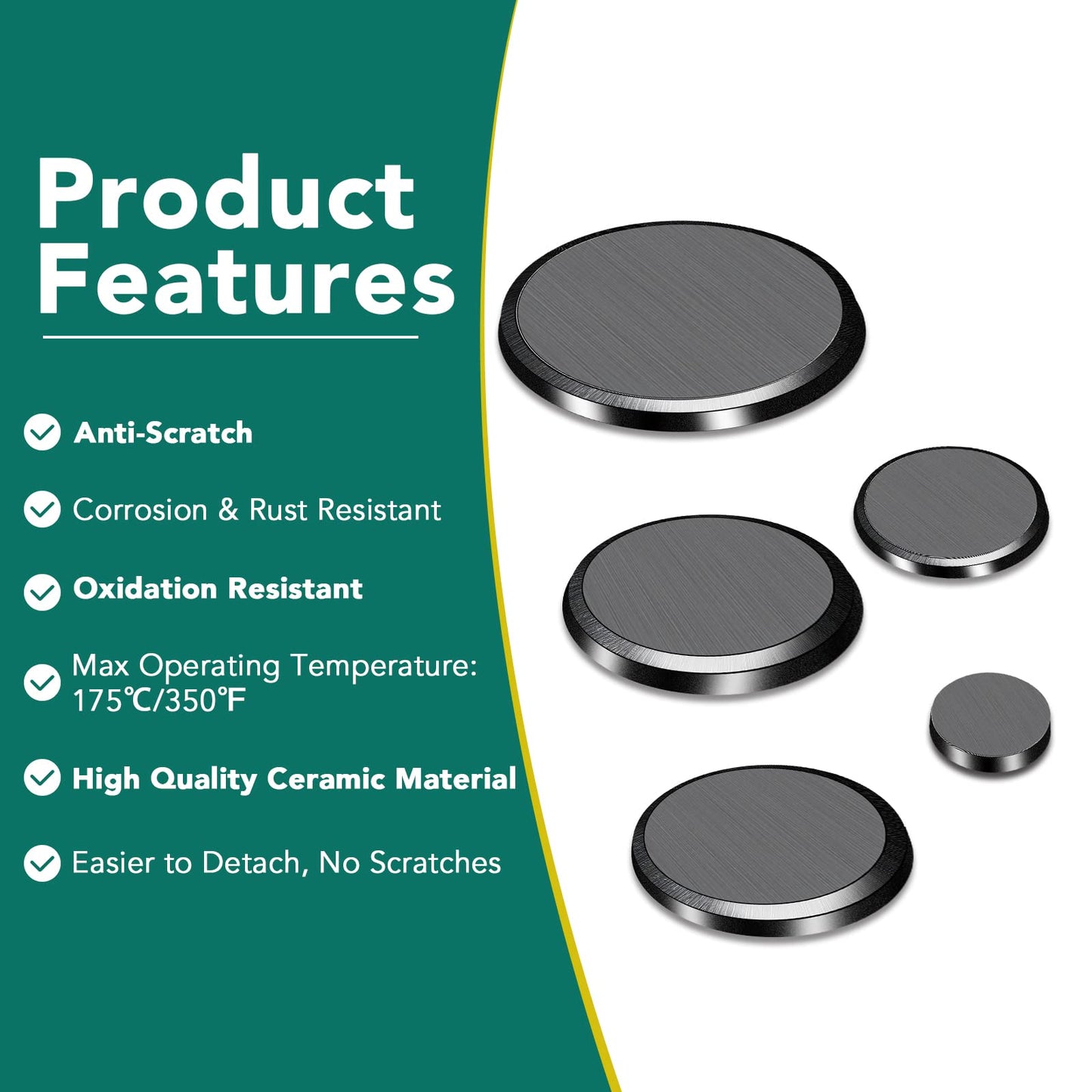 TRYMAG Small Magnets for Crafts with Adhesive Backing, 5 Different Size, 50Pcs Strong Round Circle Magnets Ceramic Industrial Magnets, Flat Ferrite Craft Magnet for Refrigerator, Button, Hobbies