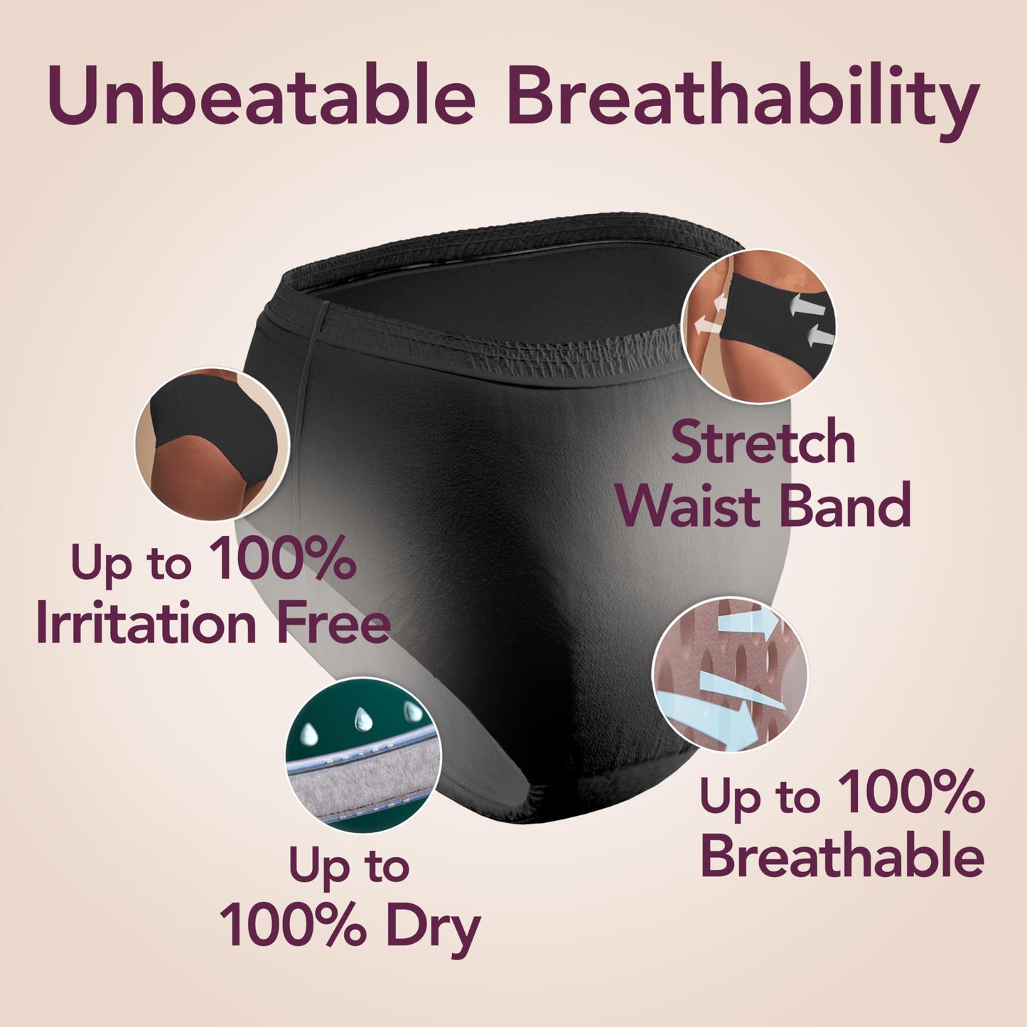 Depend Silhouette Adult Diapers, Incontinence & Postpartum Bladder Leak Underwear for Women, Maximum Absorbency, Large, Black, 52 Count (2 Packs of 26), Packaging May Vary