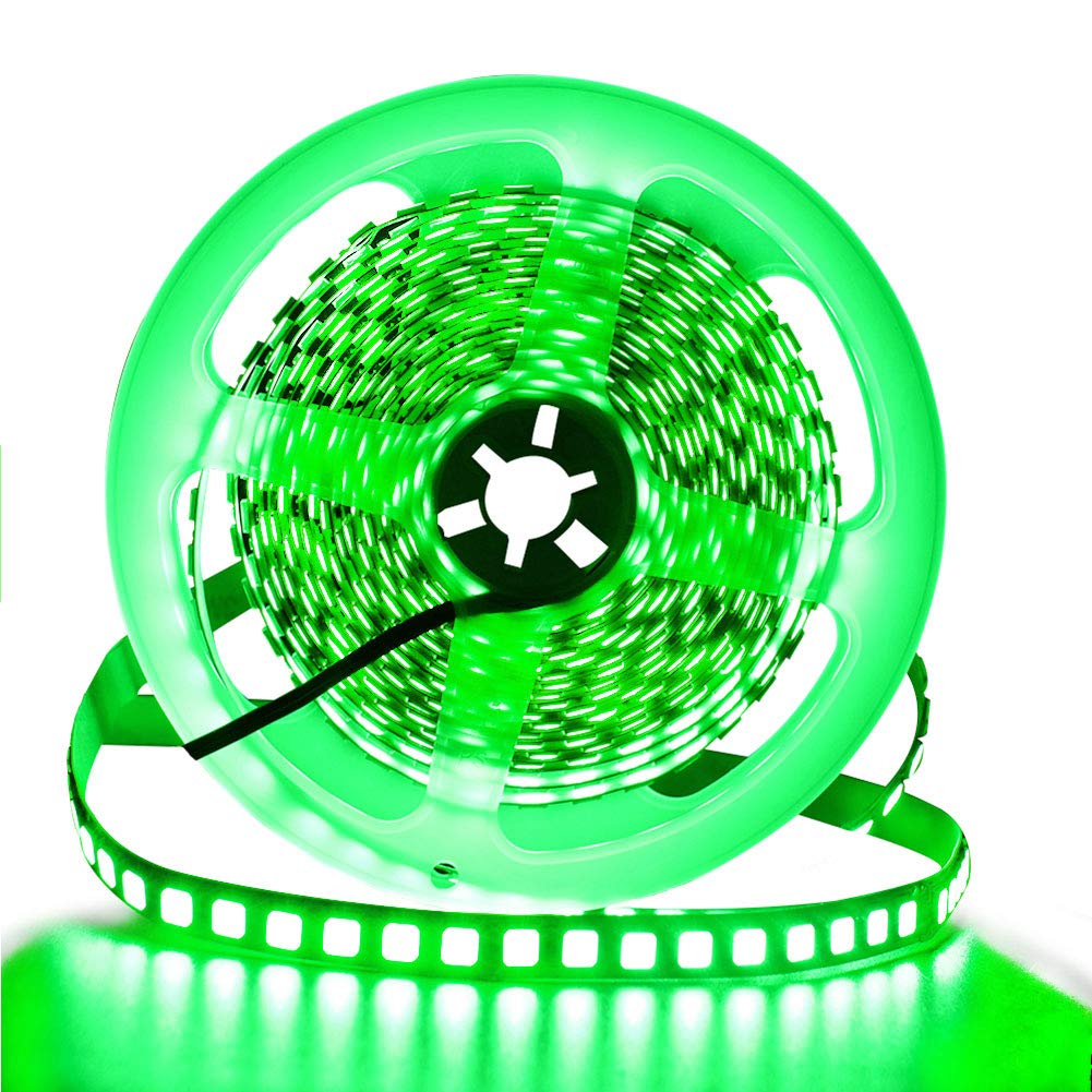 SUYOOULIN LED Light Strip, 16.4ft 600 SMD 5054 LEDs, 16000LM, Waterproof IP67, Green