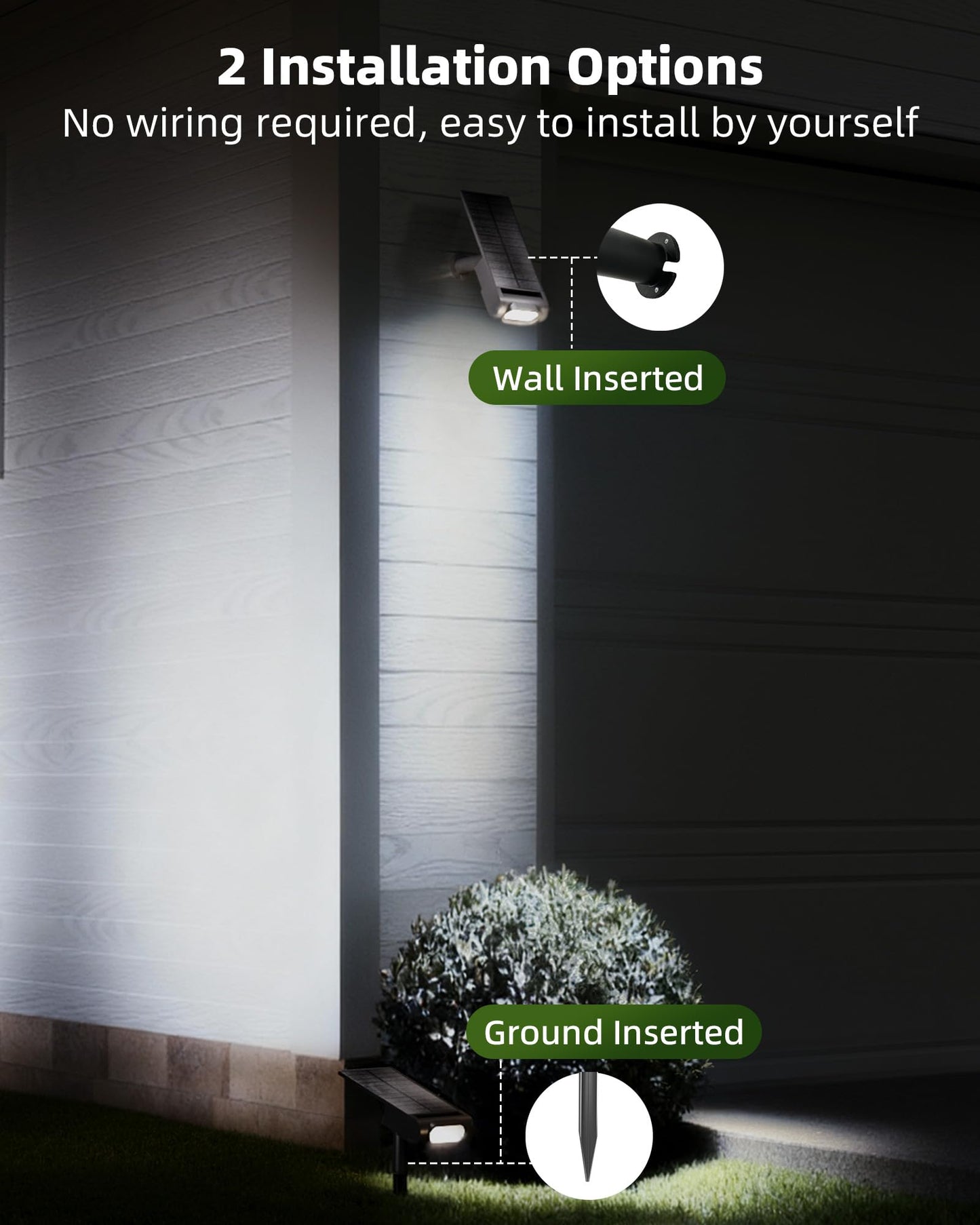 Ezvalo Solar Spot Lights Outdoor Waterproof Ip67  3 Lighting Modes Landscape Spotlights  Efficient King-Size Leds  Solar Powered For Garden Yard Pathway (2Pack-Cool White)